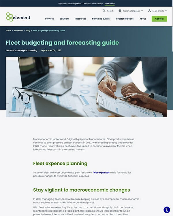 Fleet budgeting and forecasting guide